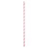 10.25" Giant (8mm) Pink Striped Unwrapped Paper Straw - 1 case (1000 piece)
