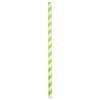 9" Giant (8mm) Green Striped Unwrapped Paper Straw - 1 case (1200 piece)