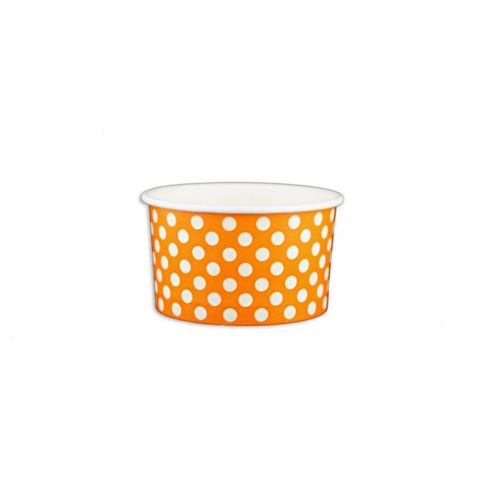5 oz Polka Dot Orange Cold/Hot Paper Food Container - 1 case (1000 piece)