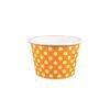 8 oz Polka Dot Orange Cold/Hot Paper Food Container - 1 case (1000 piece)