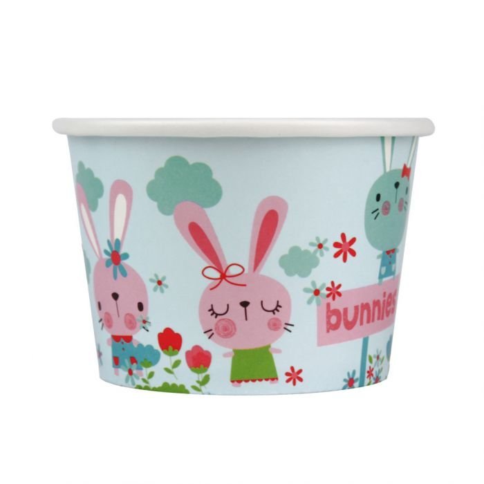 8 oz Bunnies Cold/Hot Paper Food Container - 1 case (1000 piece)