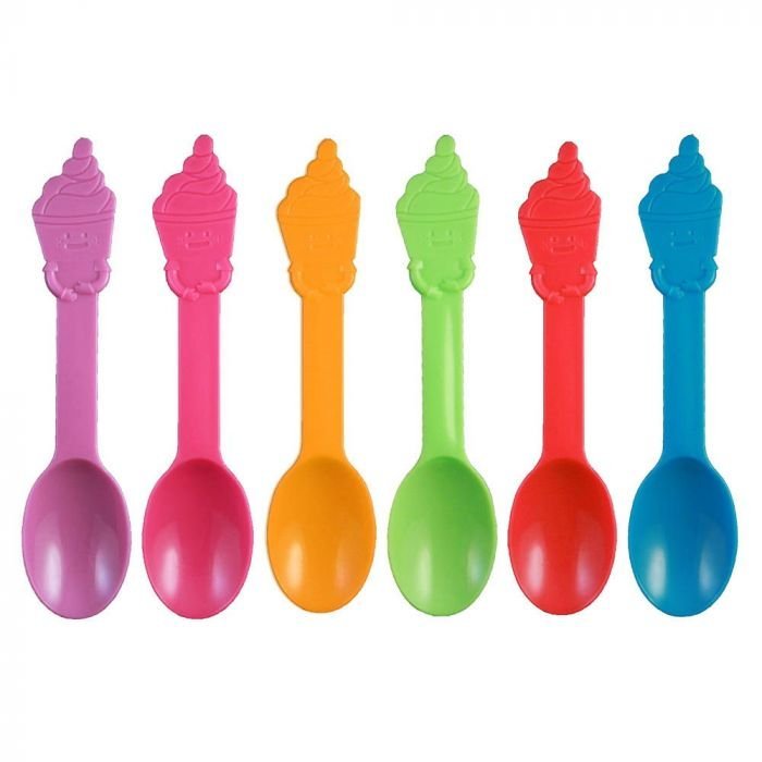 Assorted PP Plastic Swirl Spoon (5 Colors) - 1 case (1000 piece)