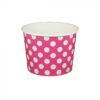 16 oz Polka Dot Pink Cold/Hot Paper Food Container - 1000/Case