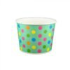 16 oz Polka Dot Aqua Rainbow Cold/Hot Paper Food Container - 1 case (1000 piece)