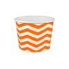 16 oz Chevron Print Orange Cold/Hot Paper Food Container - 1 case (1000 piece)