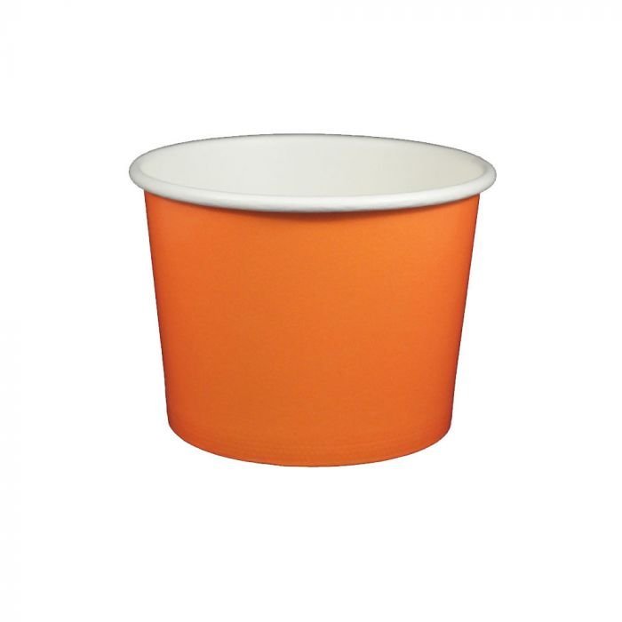 16 oz Solid Orange Cold/Hot Paper Food Container - 1000/Case