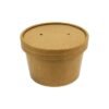 8 oz Kraft Paper Ice Cream/Soup Cup with Vented Paper Lid Combo - 250/Case