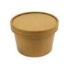 12 oz Kraft Paper Ice Cream Container with Non-Vented Paper Lid Combo - 250/Case