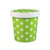 16 oz Polka Dot Green Paper Ice Cream Container with Paper Lid Combo - 1 case (250 set)
