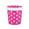 16 oz Polka Dot Pink Paper Ice Cream Container with Paper Lid Combo - 1 case (250 set)