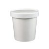 16 oz White Paper Ice Cream Container with Paper Lid Combo - 250/Case