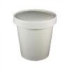 16 oz White Paper Ice Cream Container with Vented Paper Lid Combo - 1 case (250 set)