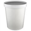 32 oz White Paper Ice Cream Container with Vented Paper Lid Combo - 1 case (250 set)