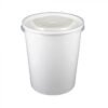 32 oz White Paper Ice Cream Container with Plastic Lid Combo - 1 case (250 set)