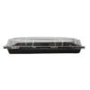 Size 11 Sakura Pattern Sushi Tray w/Clear Lid Combo (10" x 7.5" x 1.75") - 1 case (200 set)