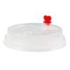 16/24 oz Clear Plastic Low Dome Lid With Stopper For Premium PP Cups (90mm) - 1 case (1000 piece)