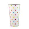 22 oz Polka Dot Rainbow Paper Cold Cup - 1 case (1000 piece)