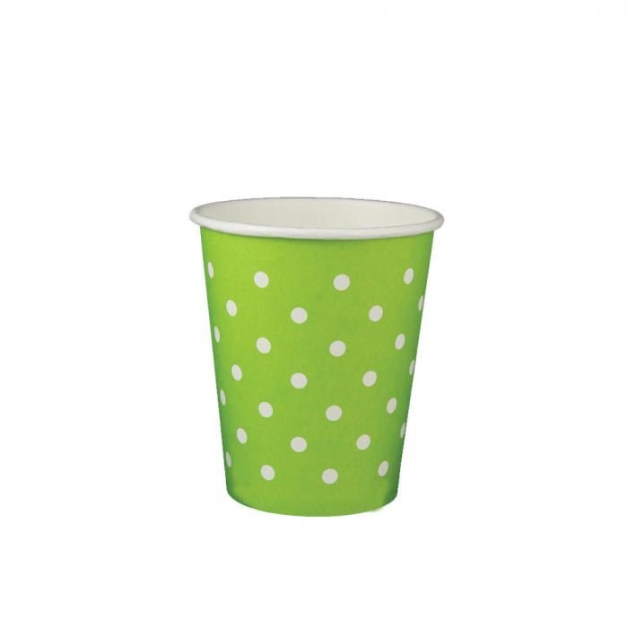 8 oz Polka Dot Green Paper Drinking Cup - 1 case (1000 piece)