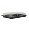 Size 09 Sakura Pattern Sushi Tray w/Clear Lid Combo (9.5" x 5.75" x 1.75") - 1 case (300 set)