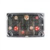 Size 07 Sakura Pattern Sushi Tray w/Clear Lid Combo (8.5" x 5.5" x 1.75") - 1 case (400 set)