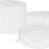 300PCS/CTN PP Flat Lid for 48OZ Disposable Paper Food Storage Containers, Soup Bowls, Ice Cream Salad Cups