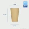 16 oz Kraft Ripple Insulated Triple Wall Paper Hot Cup - 1 case (500 piece)