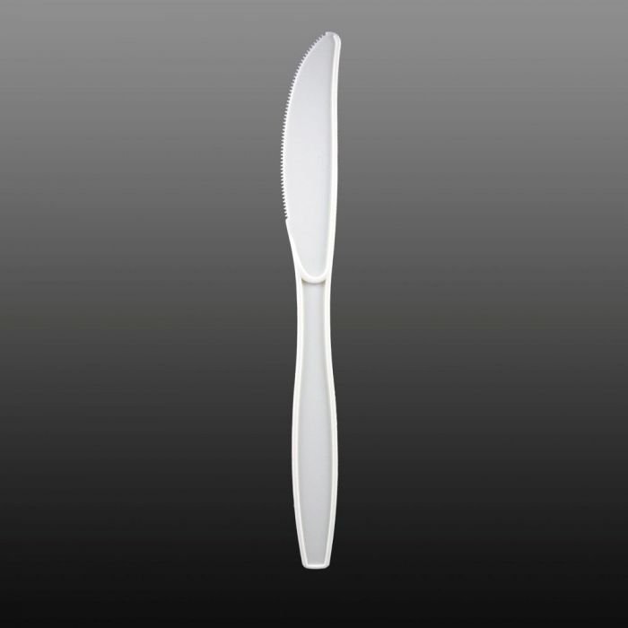 Heavyweight White Plastic Knife - 1 case (1000 piece)