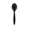 Heavyweight 5.75" Black Round Bowl Plastic Soup Spoon - 1 case (1000 piece)