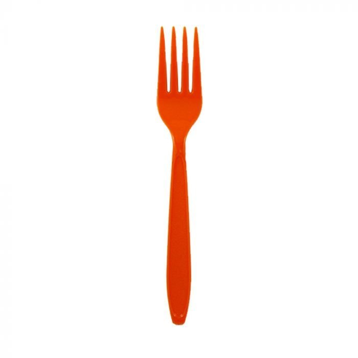 Premium Heavy Weight 6.6" Orange Plastic Fork - 1 case (1000 piece)