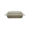 8'' x 8" x 2.75" 3-Compt White PP Plastic Hinged Lid Container - 150/cs (2/75)