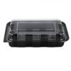 #520 Black Bento Box w/Clear Lid Combo - 1 case (400 set)
