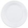 Dart 9'' White Non-Laminated Round Foam Plate - 1 case (500 piece)