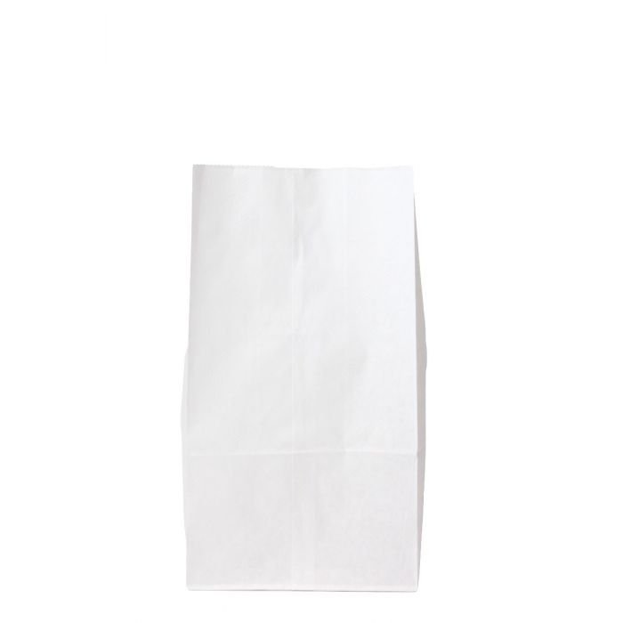 12# White Paper Grocery Bag (7 x 4.5 x 13.75 in) - 1 case (500 piece)