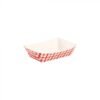 2 lb (5.7"x4"x1.6") Red Check Food Tray - 1 case (1000 piece)