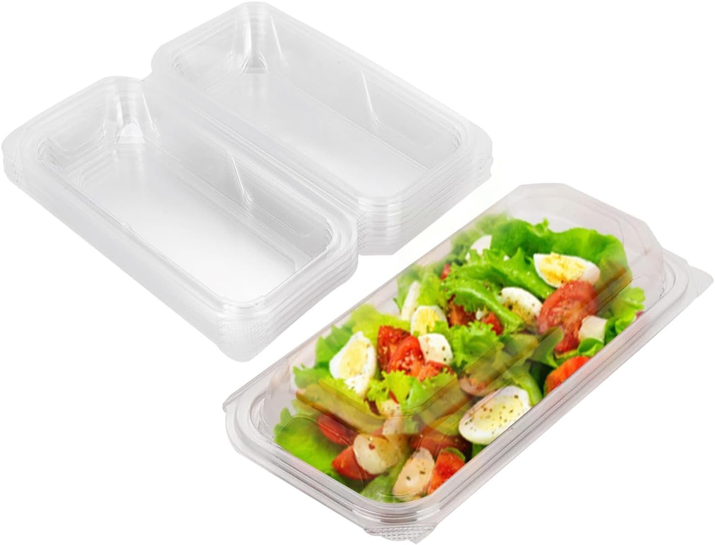 6"×8" Clear Plastic Hinged Hot Dog Containers (200-Pack) - Size, for Cakes, Sandwiches, Ideal for Bakeries & Restaurants