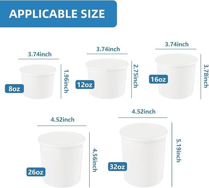 16oz To Go Soup Bowls, Hot &Cold Take Out Food Storage Containers Disposable (500 piece)