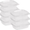 200 Count 8 oz  Clear PET Plastic Hinged-Lid Deli Container -