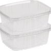 32 oz " Clear PET Plastic Hinged-Lid Deli Container - 1 case (200 piece)