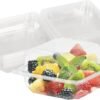 6"×6",Clear Plastic Hinged  Containers (200-Pack) -  for Cakes, Sandwiches, Ideal for Bakeries & Restaurants