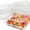 8"L x 8"W x 3"H Clear Plastic Hinged Hot Dog Containers (200-Pack) - for Cakes, Sandwiches, Ideal for Bakeries  Restaurants