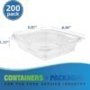 150 Count 35 oz Tamper Resistant PET Plastic  Hinged Deli Containers with Lid