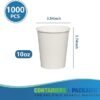 10oz 1000 Pack Bulk Take Out Hot and Iced To Go Drinking Cups for Hot Chocolate/Coffee/Juice/Tea - White