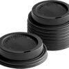 1000-Pack Black Plastic Lids for 8oz Paper Hot Cups - Safe for Food Contact, Ideal for Hot Drinks & Takeout Service