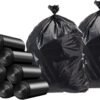 Trash Can Liners, 60 Gallon, 1.25 mil, Black, 100 ct