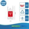 1000 Count Thank You Plastic Bags with Handles, 8"x6"x16" White Disposable T-Shirt, Grocery, Gift, To Go, Take Out, Merchandise