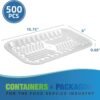 Clear PET Plastic Meat Tray 10 3/4" X 6" X 11/16", 500PCS, Suitable for Supermarkets & Food Service