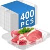 Clear PET Plastic Meat Tray 8 3/5" X 6 3/10" X 1", 400PCS, Perfect for Meat, Seafood & Fruit Display