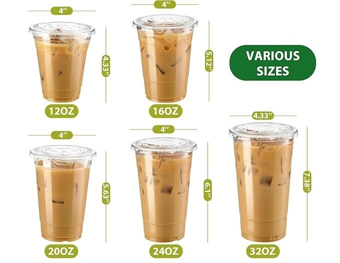 32 oz Clear PET Plastic Cold Cup (107mm) - 1 case (500 piece)