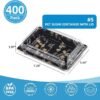 400 Set 7.3"×5"×2" Disposable Black Square Japanese-Style Sushi Trays with Lids - Commercial Sushi Packaging Boxes, Takeout/Carry-Out Boxes