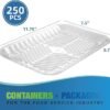 Clear PET Plastic Meat Tray 8" X 10 1/2" X 1 3/8", 200PCS, Suitable for Supermarkets & Food Service